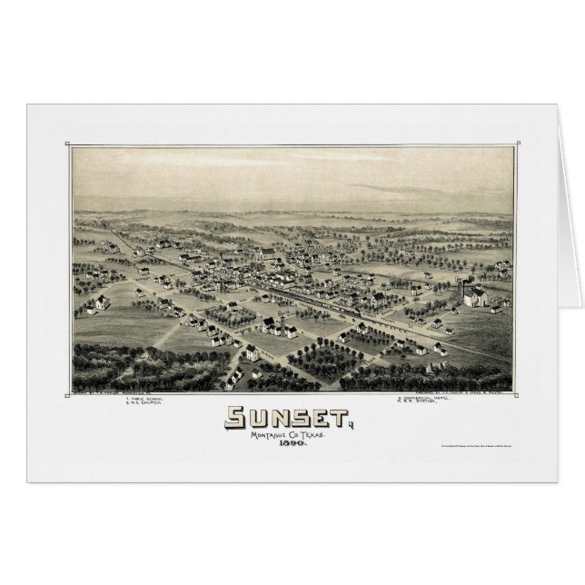 Coucher du soleil, carte panoramique de TX - 1890 (Devant horizontal)