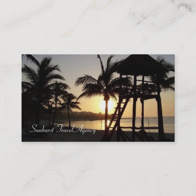 Coucher du soleil dans le carte de visite d'agence (Devant)