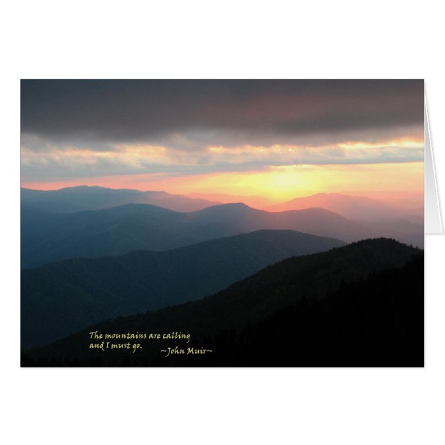 Coucher du soleil dans les Smokies : Mtns appellen (Devant horizontal)