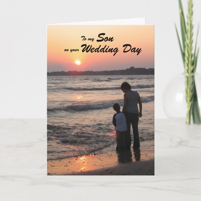 Coucher du soleil de carte de jour du mariage de (Devant)