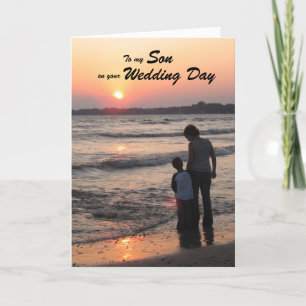 Coucher du soleil de carte de jour du mariage de