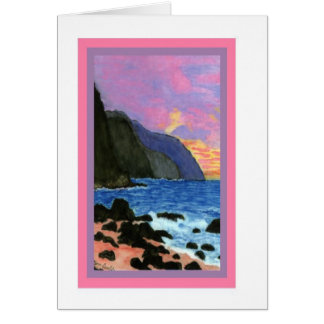 Coucher du soleil de Carte-NaPali, Kauai, Hawaï