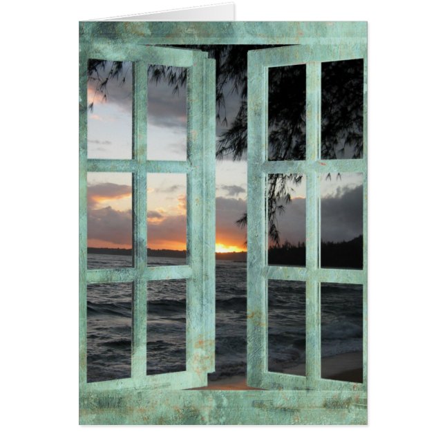Coucher du soleil de Kauai de scène de fenêtre (Devant)