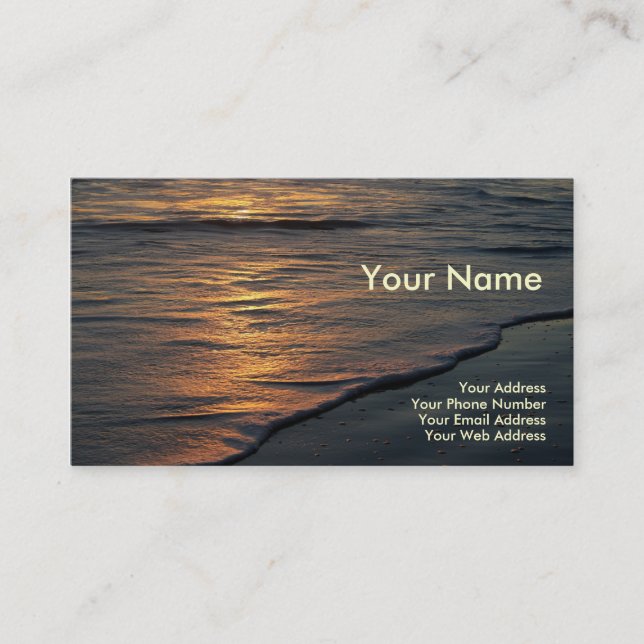 Coucher du soleil de plage de carte de visite (Devant)