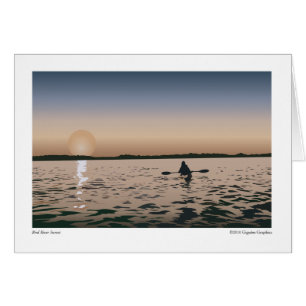 Coucher du soleil de rivière d'oiseau