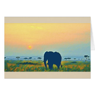 Coucher du soleil d'éléphant