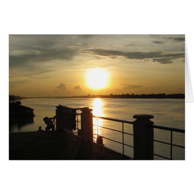 Coucher du soleil du Mékong ... Nong Khai, Isaan,  (Devant horizontal)