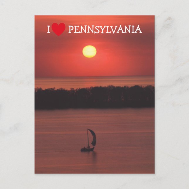 Coucher du soleil sur la carte postale de Presque  (Devant)