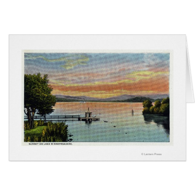 Coucher du soleil sur le lac (Devant horizontal)