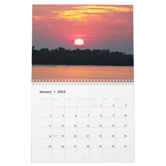 Couchers du soleil sur le calendrier du Golfe du (Jan 2026)