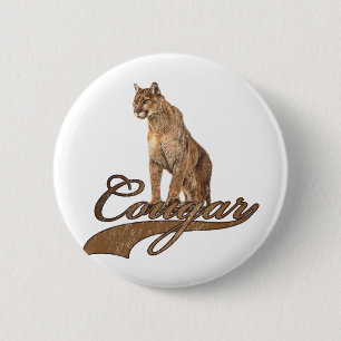Cougar 2 Inch Round Button
