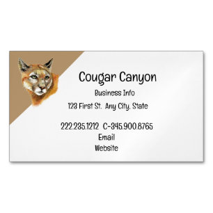 Cougar aquarelle avec Carte de visite de sentiers 
