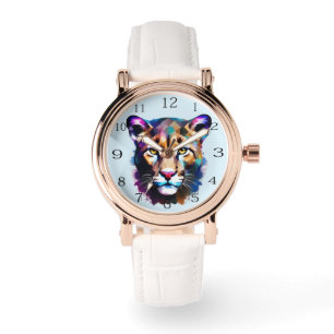 Cougar Color Splash Abstract Art, Watch