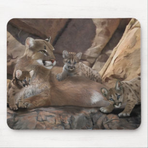 Cougar Family Mouse Pad