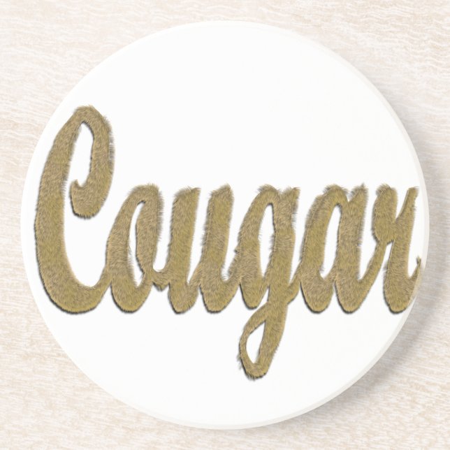 Cougar - Furry Text Coaster (Front)