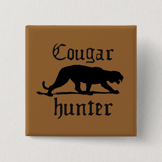 COUGAR HUNTER 2 INCH SQUARE BUTTON (Front)