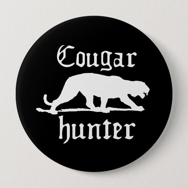 COUGAR HUNTER T-shirt 4 Inch Round Button (Front)