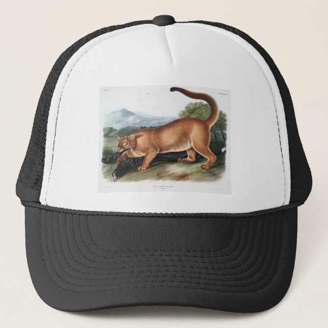 Cougar Hunting Camping Deco Gifts Trucker Hat (Front)