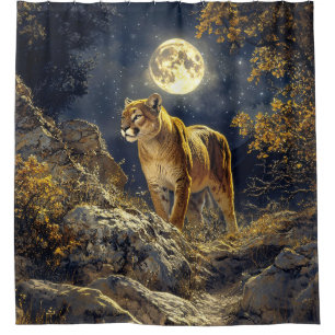 Cougar in the Moonlight Wildlife Art