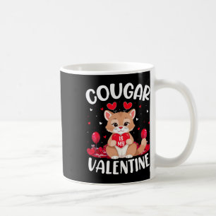 Cougar Is My Valentine Lover Heart Cougar Valentin Coffee Mug