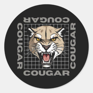 cougar life classic round sticker
