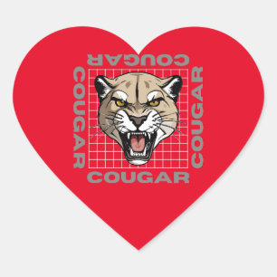 cougar life heart sticker