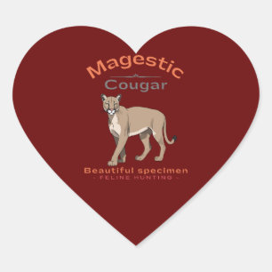 cougar live Calcomanía Heart Sticker
