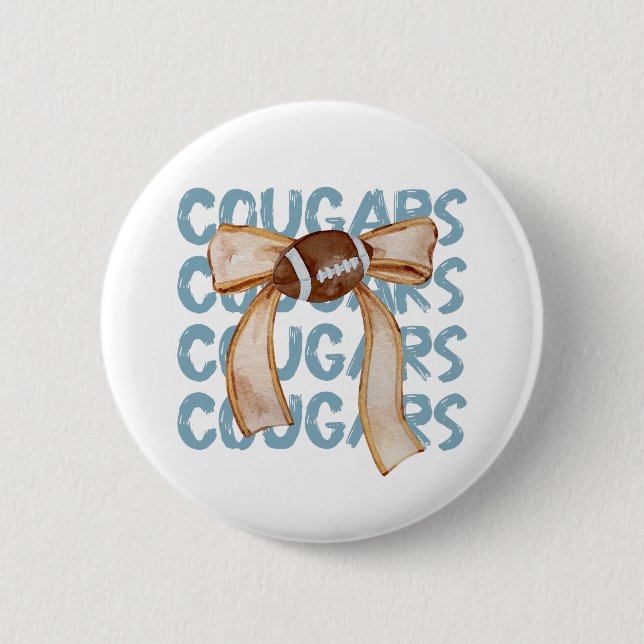 Cougar Mascot Coquette Button (Front)