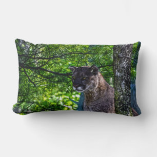 Cougar Mountain Lion Big Cat Art Design 6 Lumbar Pillow