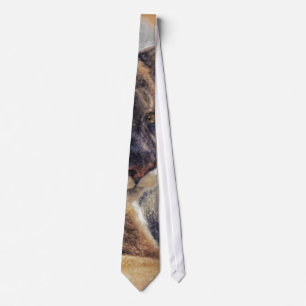 Cougar Mountain Lion Big Cat Painting 2 Tie