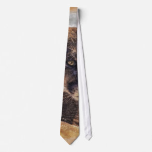 Cougar Mountain Lion Big Cat Painting 2 Tie