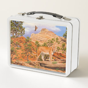 Cougar Mountain Lion In Zion National Park Metal Lunch Box