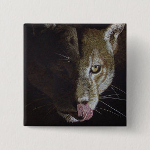 Cougar Night 2 Inch Square Button