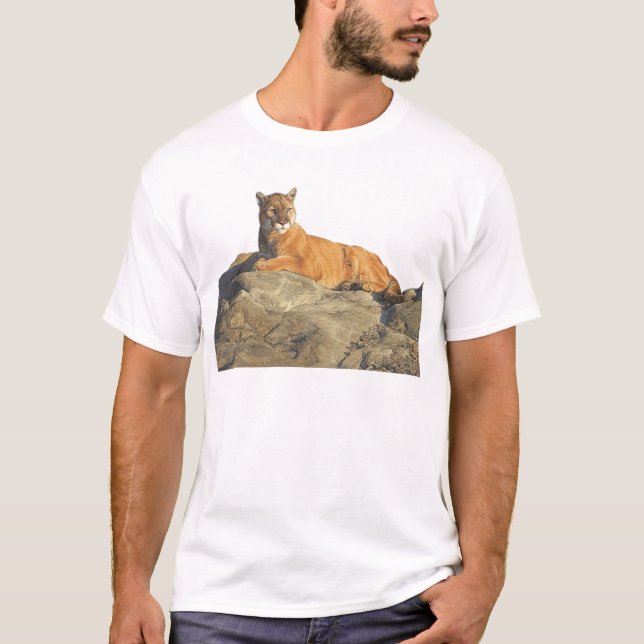 cougar on rock T-Shirt (Front)