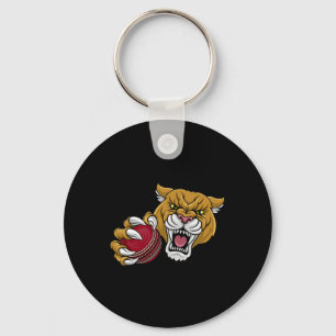 Cougar Panther Mountain Lion Puma Cricket Cartoon  Keychain