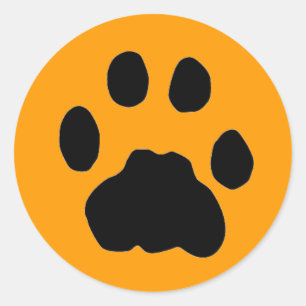 COUGAR PAW PRINT CLASSIC ROUND STICKER