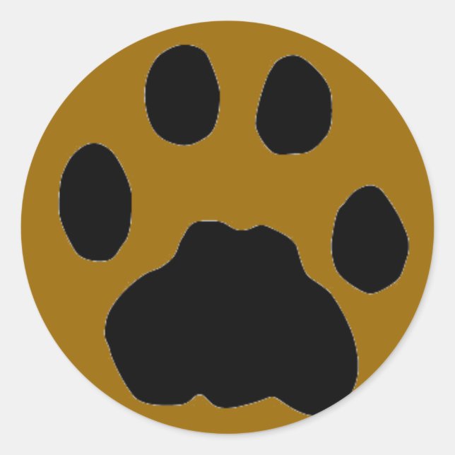 COUGAR PAW PRINT CLASSIC ROUND STICKER (Front)