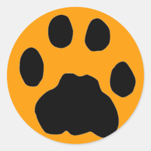 COUGAR PAW PRINT CLASSIC ROUND STICKER