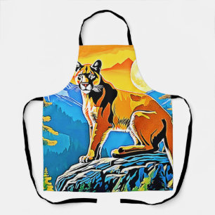 Cougar Peak: Mountain Majesty Art Apron