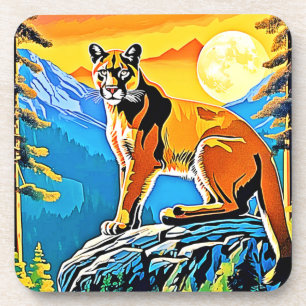 Cougar Peak: Mountain Majesty Art Coaster