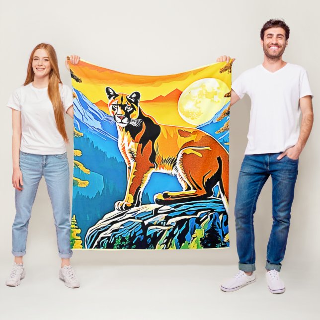 Cougar Peak: Mountain Majesty Art Fleece Blanket (In Situ)