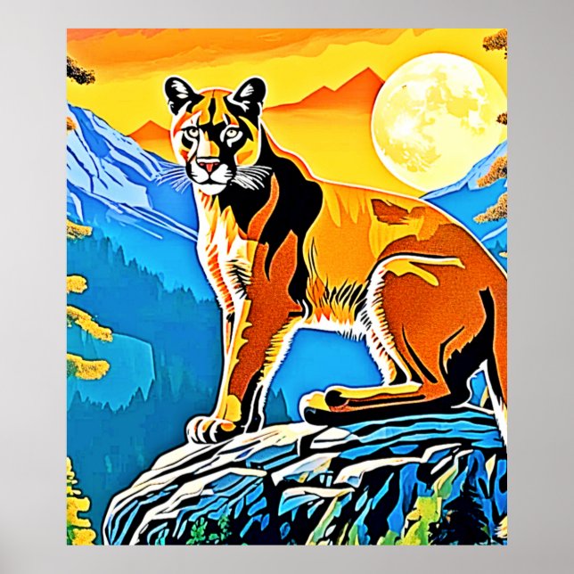 Cougar Peak: Mountain Majesty Art Poster (Front)