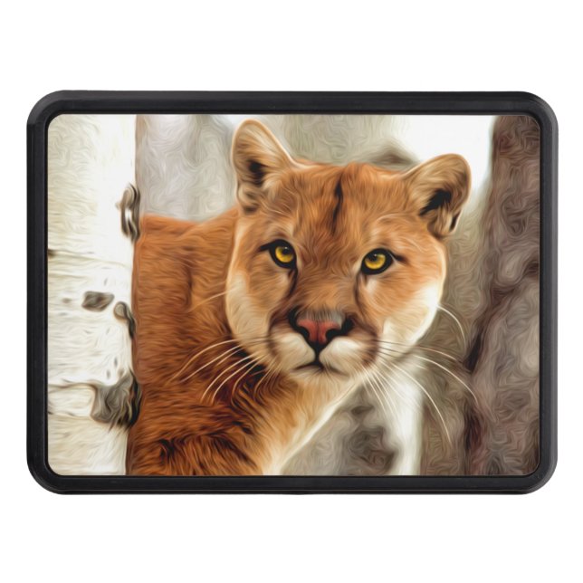 Cougar Photo Painting Trailer Hitch Cover (Front)