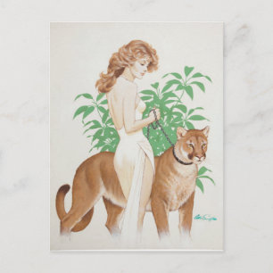 Cougar PinUp Postcard