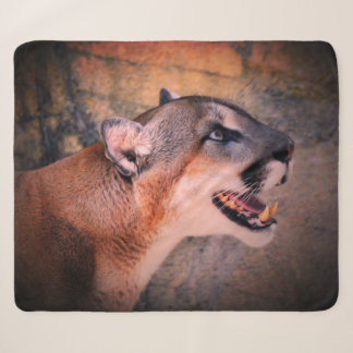 Cougar Profile  Sherpa Blanket