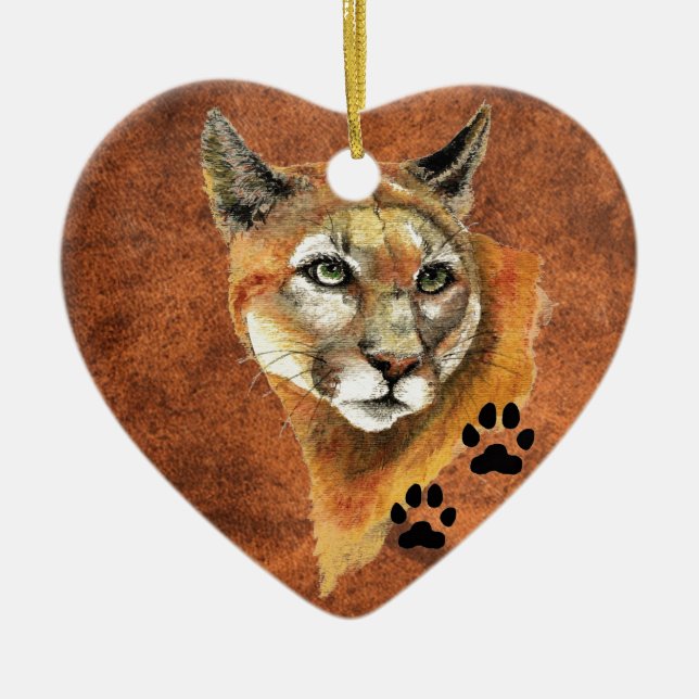 Cougar, Puma, Mountain Lion  Christmas Ornament (Front)