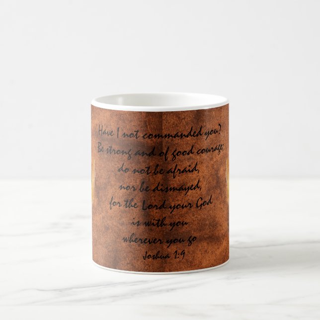 Cougar Puma Mountain Lion Joshua 1:9 Quote Coffee Mug (Center)