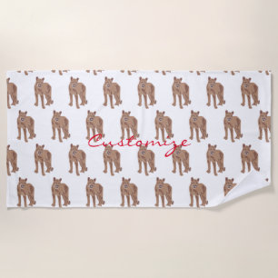 Cougar Puma Mountain Lion Thunder_Cove Beach Towel