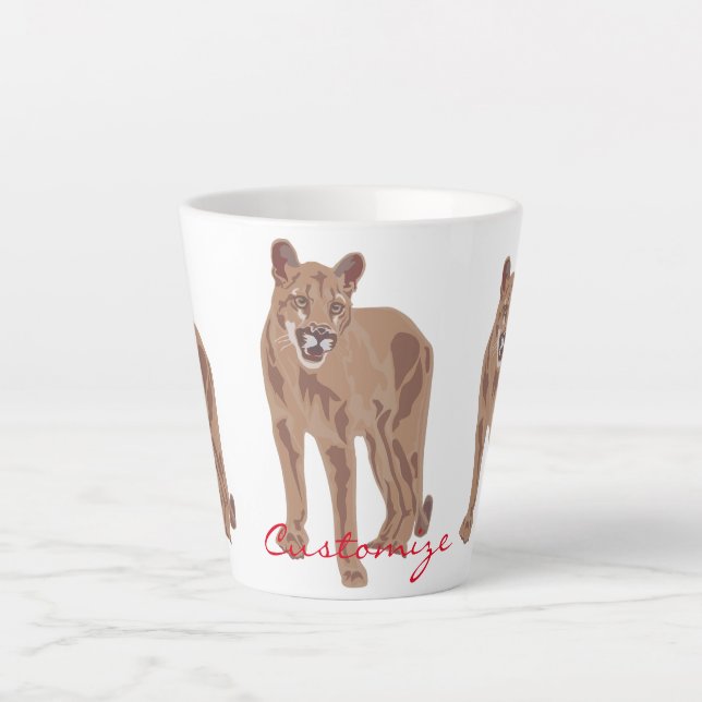 Cougar Puma Mountain Lion Thunder_Cove Latte Mug (Front)