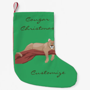 Cougar Puma Mountain Lion Thunder_Cove Small Christmas Stocking